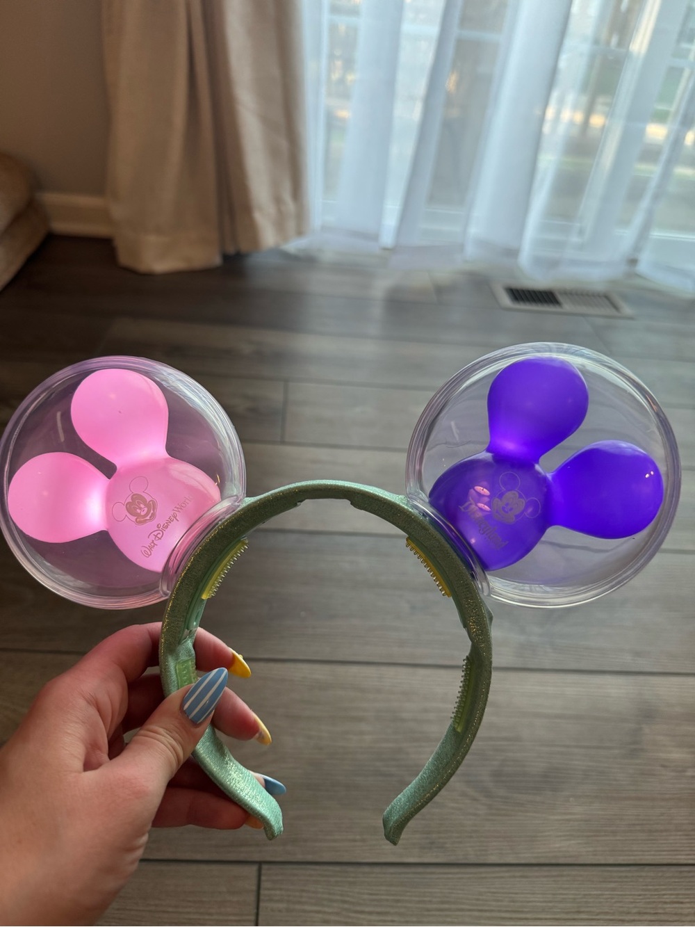 *Disney Light-Up Mickey Bubble Ear Headband with Pink & Purple Balloons - Picture 5 of 5